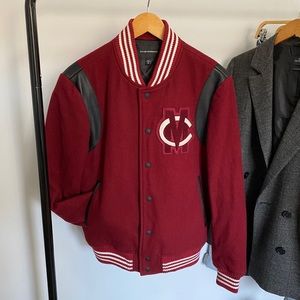 Club Monaco Letterman Jacket with Leather Detail